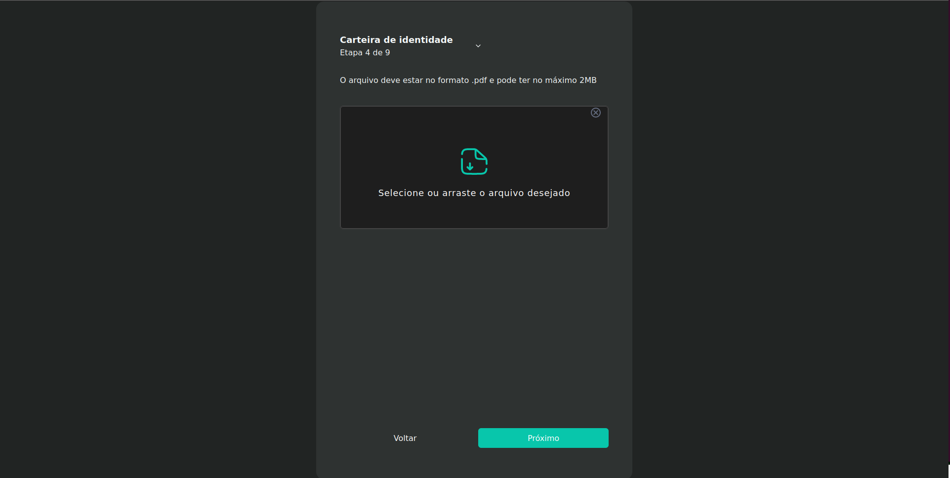 Exemplo de envio de documento